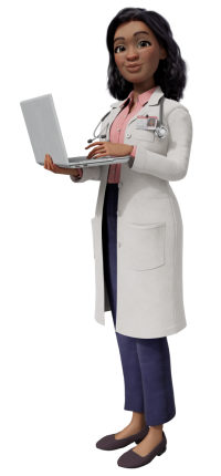 Doctor having laptop